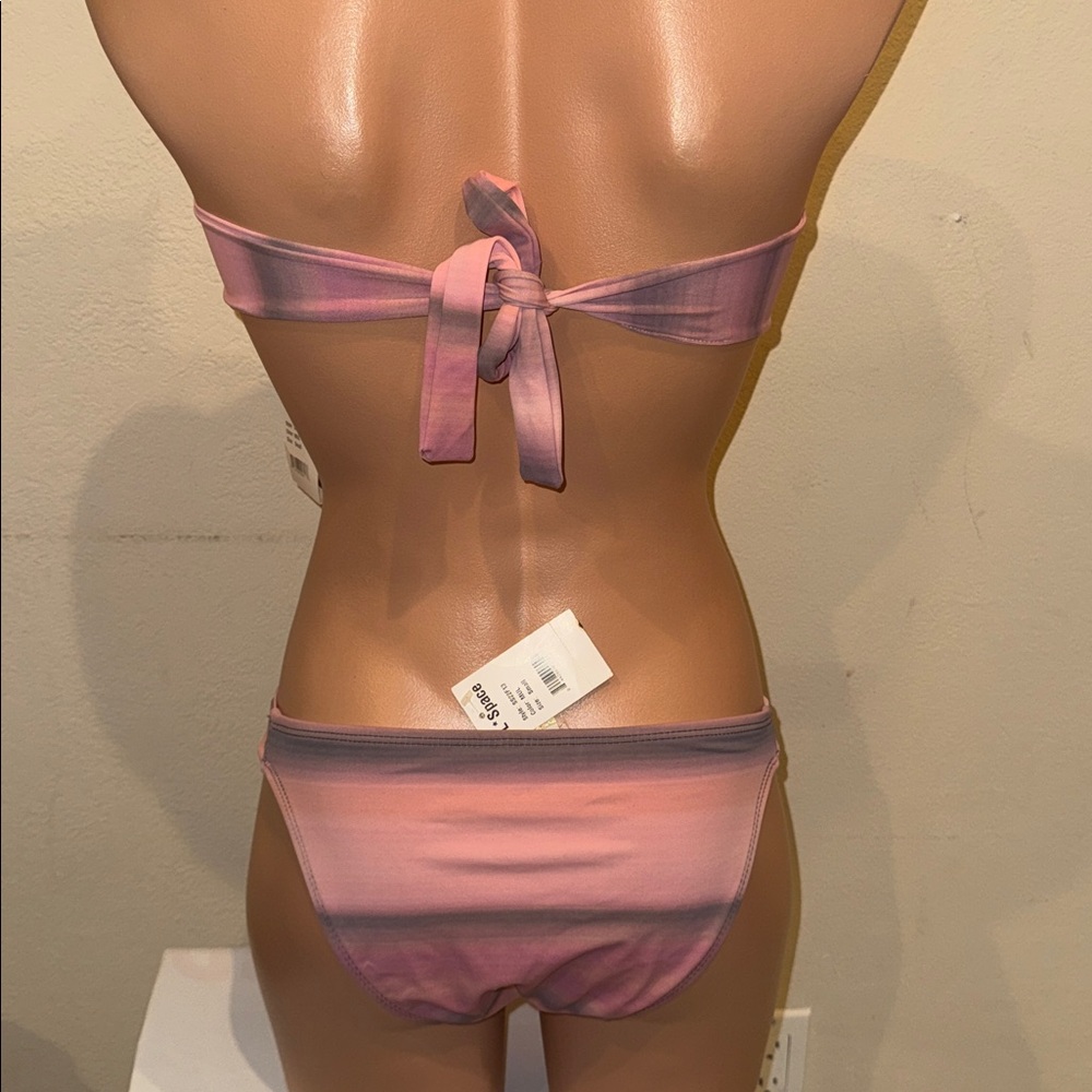 NWT L Space bikini set bandeau fringe bra size S - Picture 6 of 7